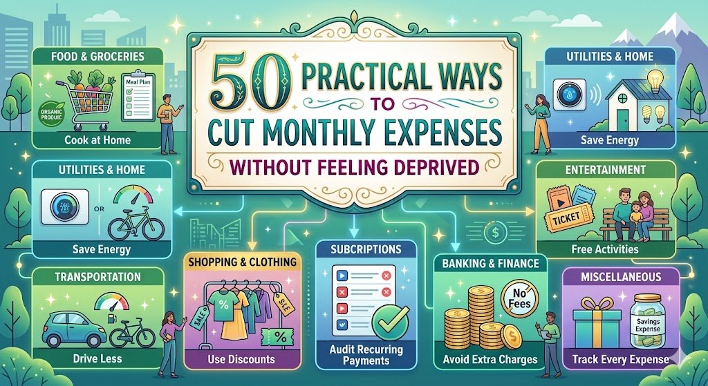 50 Practical Ways to Cut Monthly Expenses Without Feeling Deprived