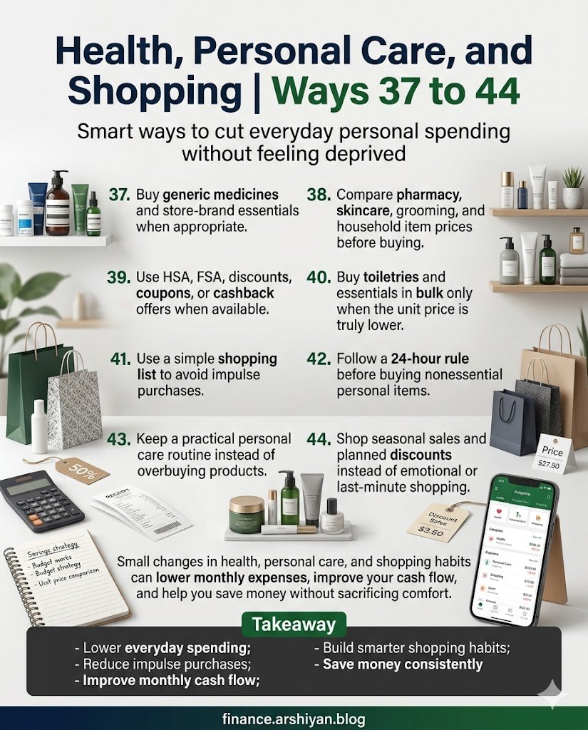 Health, Personal Care, and Shopping (Ways 37 to 44)